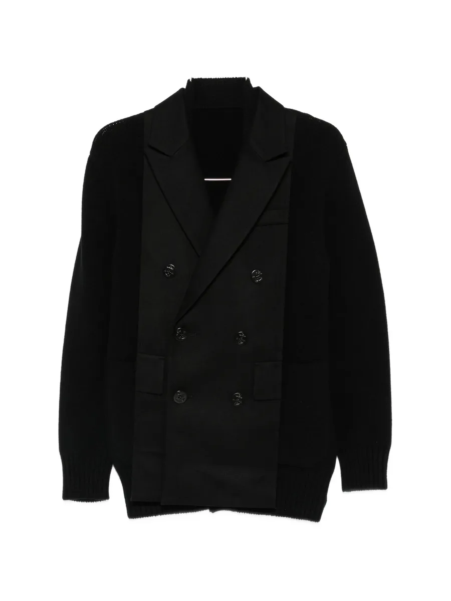 double-breasted layered cardigan 1