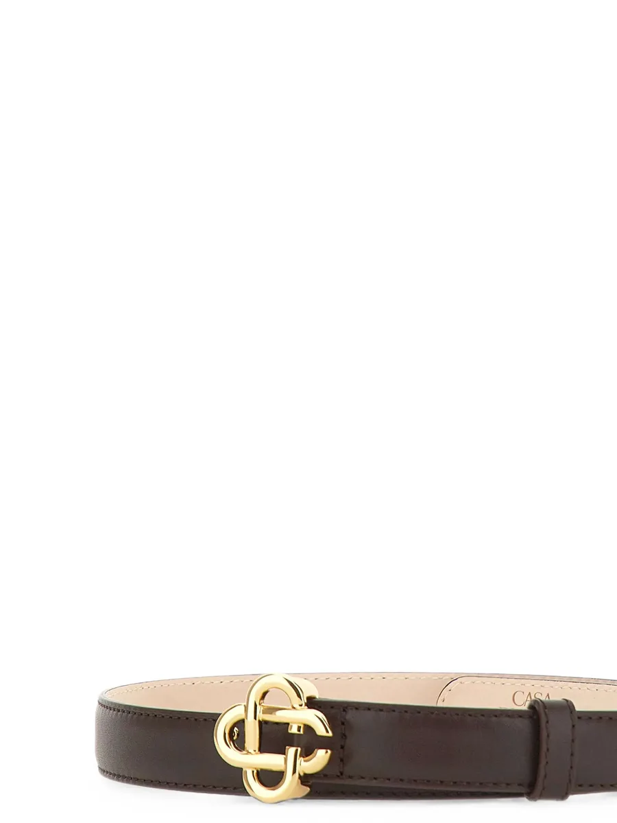 logo-buckle leather belt 4