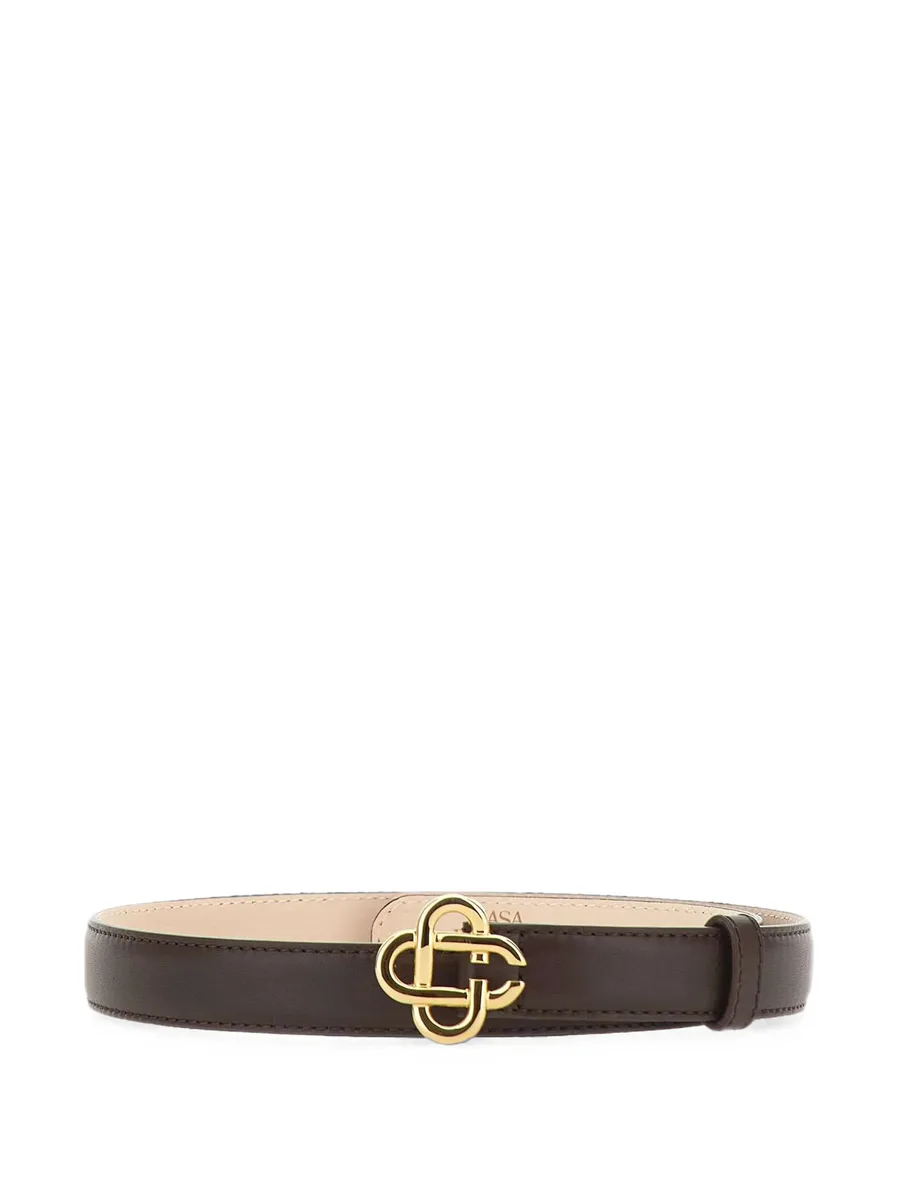 logo-buckle leather belt 1