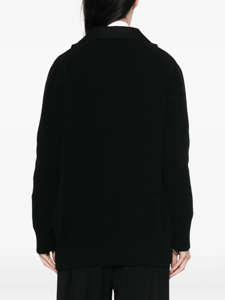double-breasted layered cardigan 4