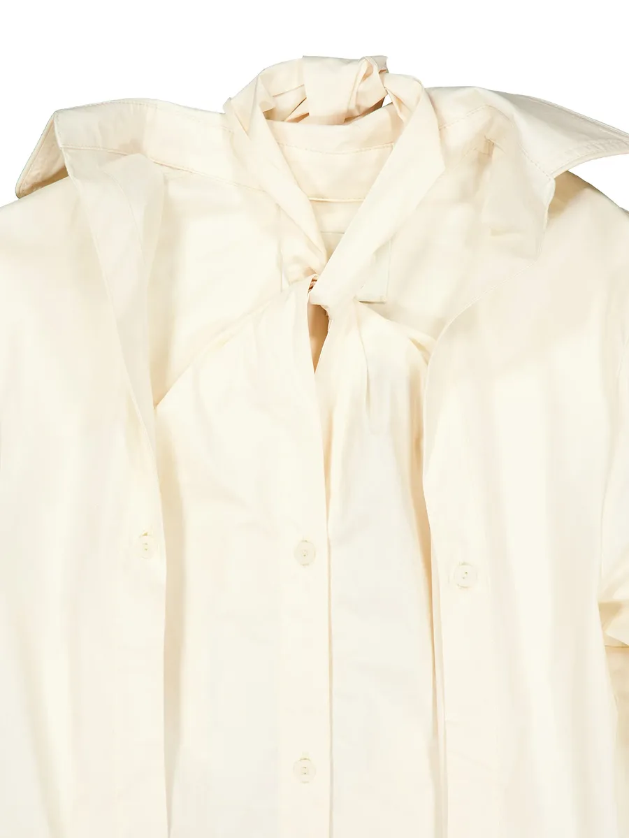 bow-neck layered-effect shirt 3