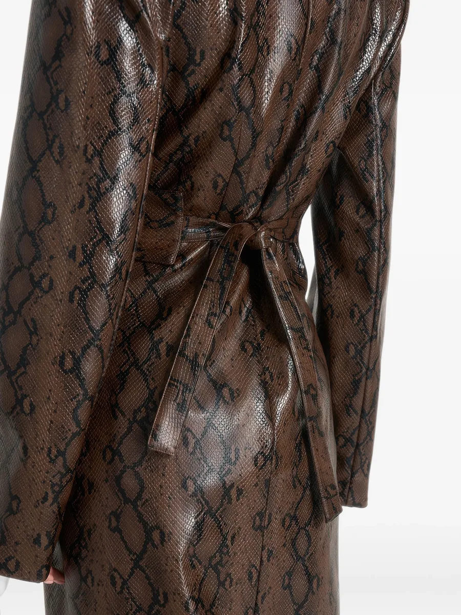 Esma python asymmetric coat with cinch belt 6