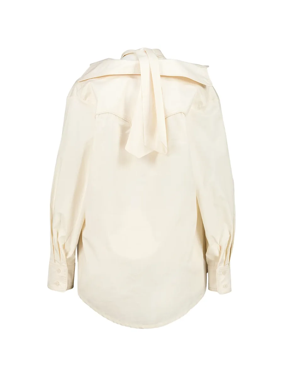 bow-neck layered-effect shirt 2