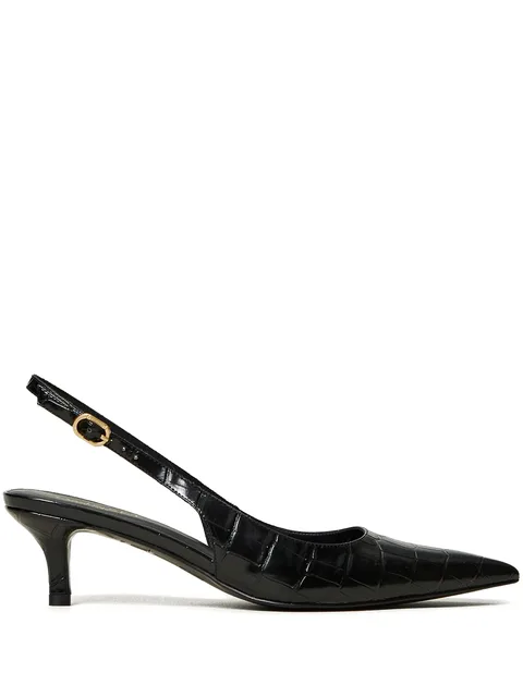 50mm crocodile-embossed slingback pumps