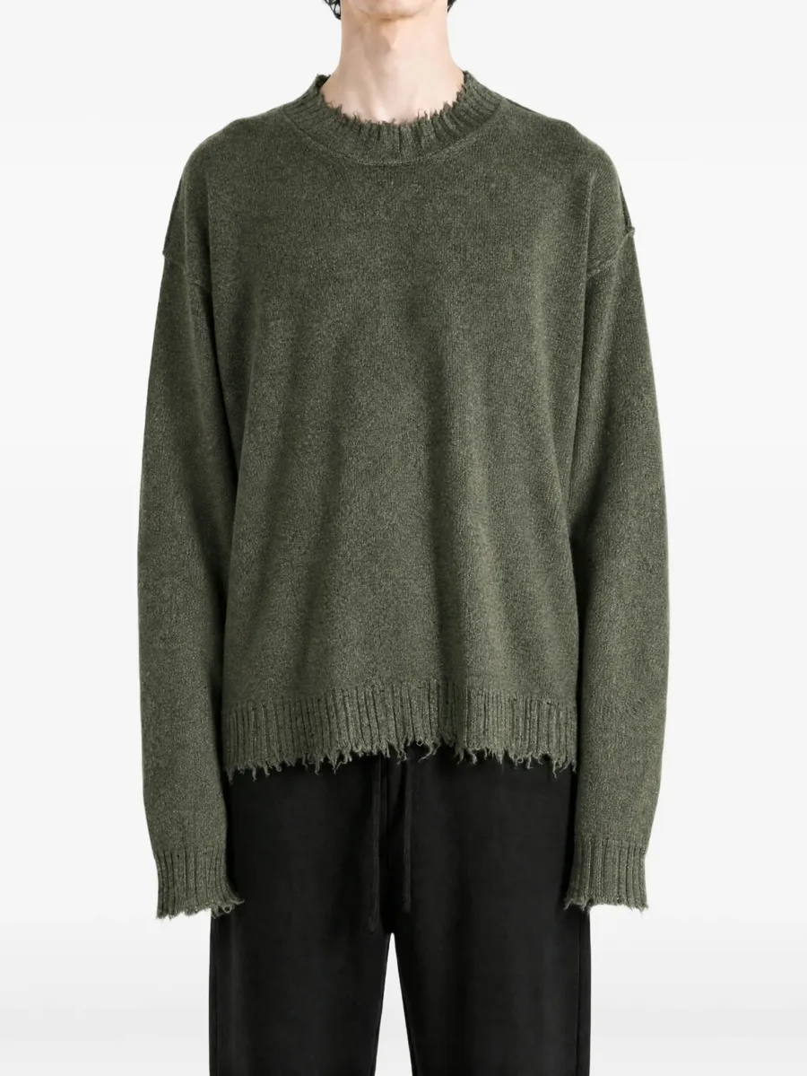 distressed-effect knitted sweater 2