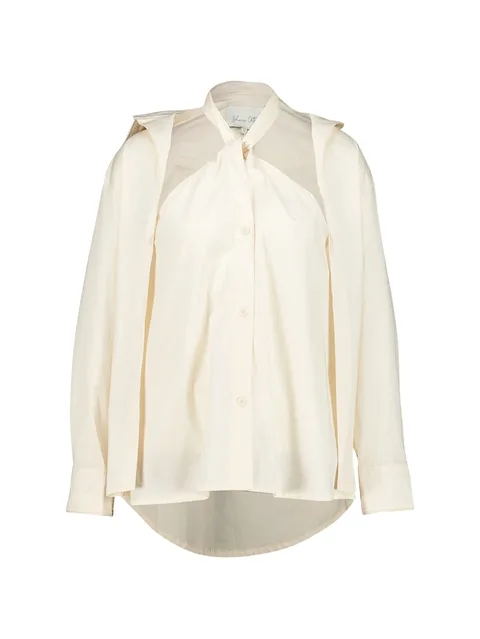 bow-neck layered-effect shirt