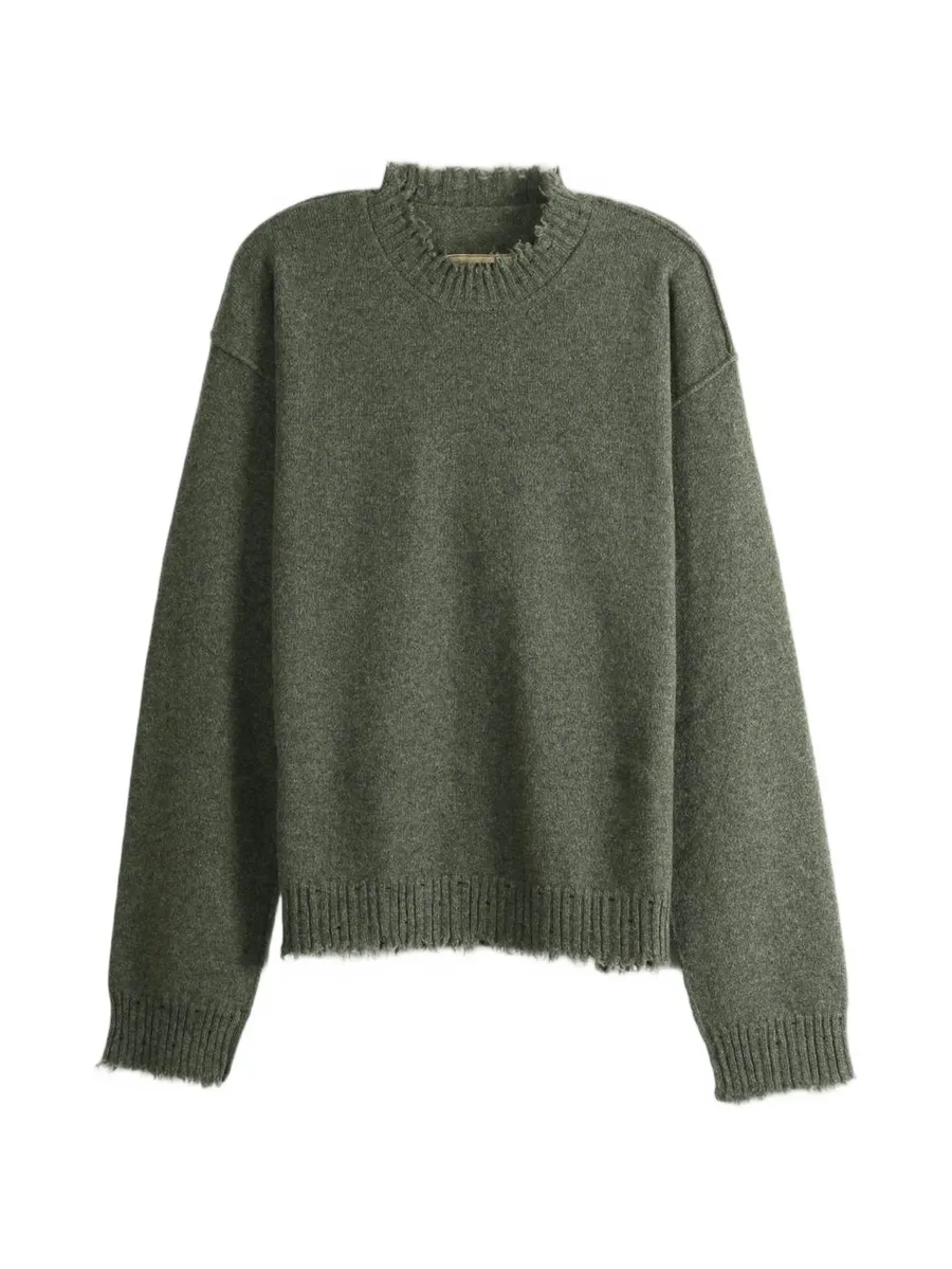 distressed-effect knitted sweater 1