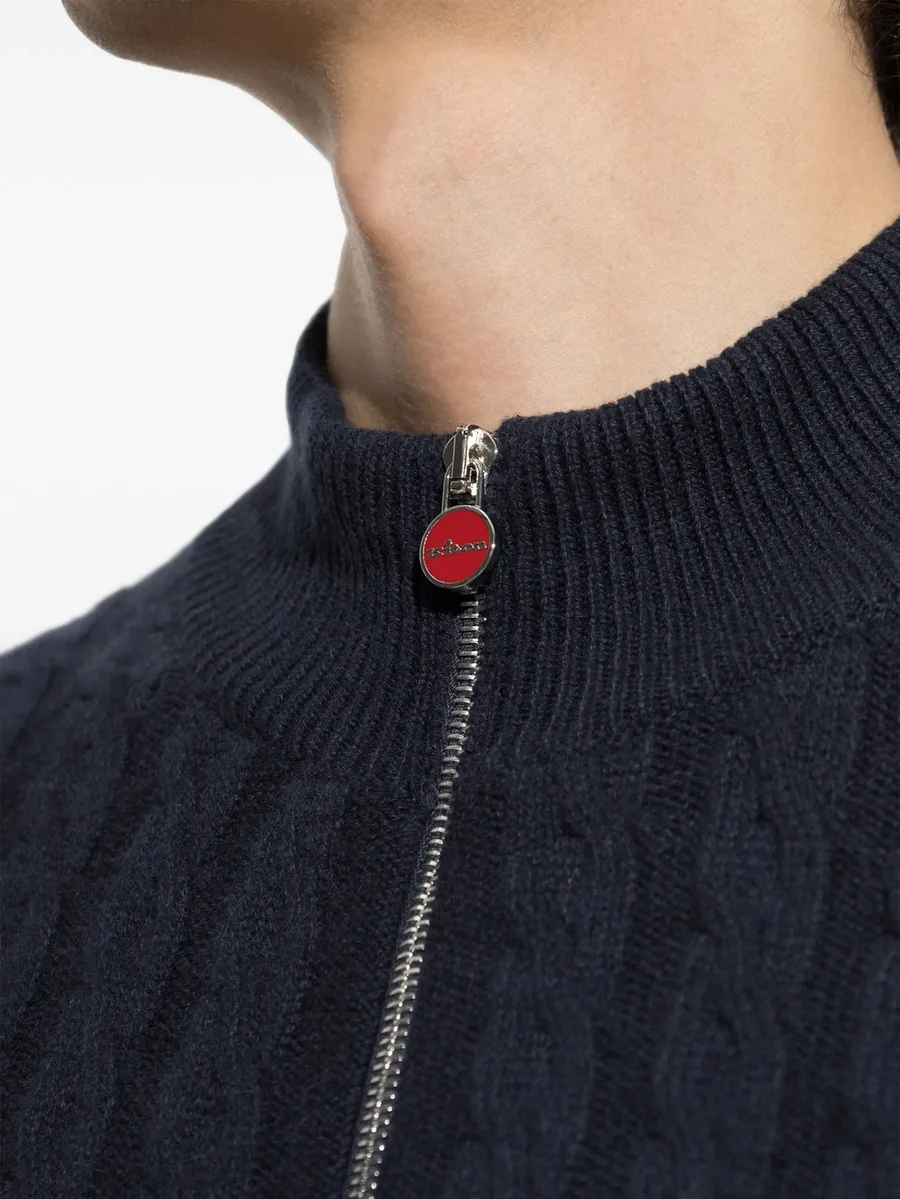 cable-knit zip-up cardigan 5