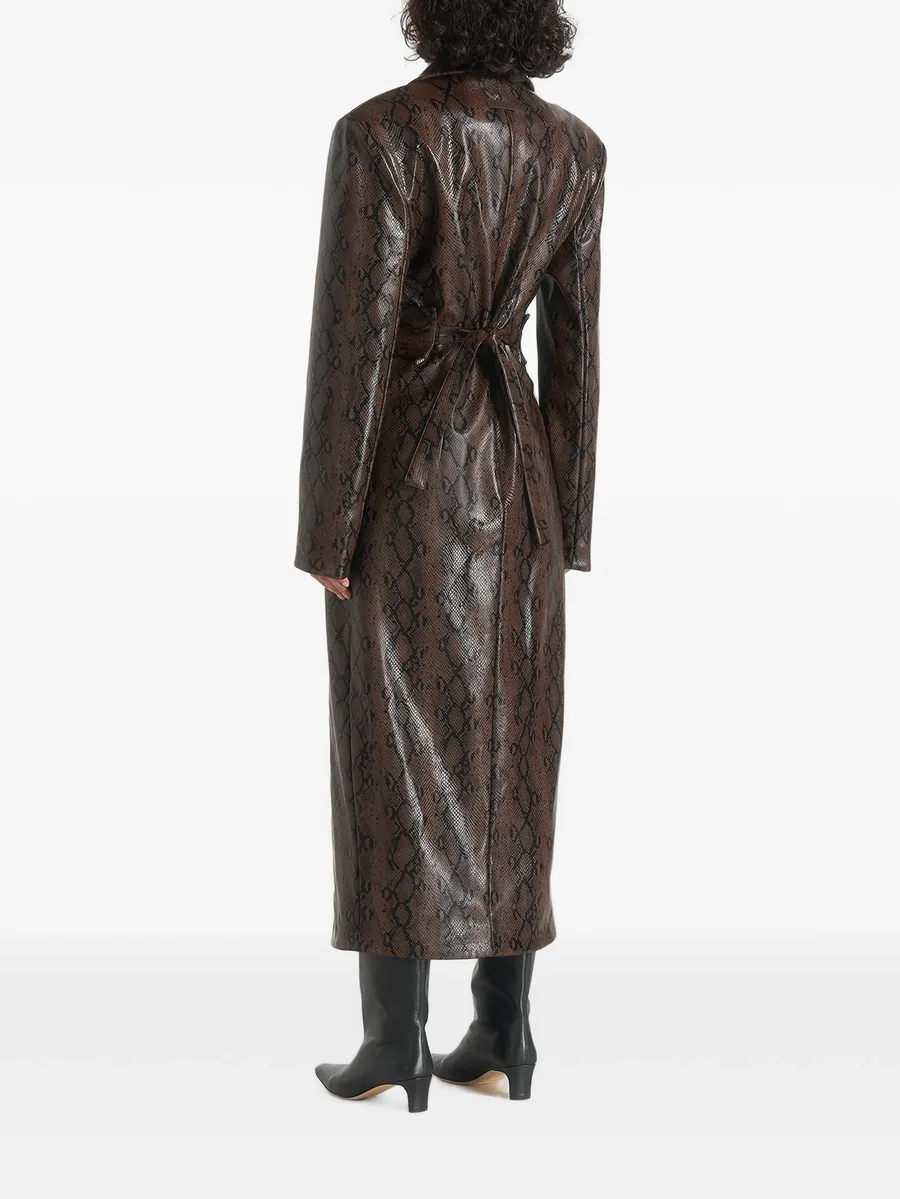 Esma python asymmetric coat with cinch belt 3