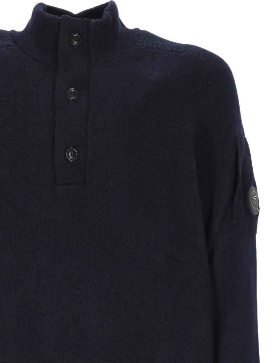 lambswool half button Lens sweater 3