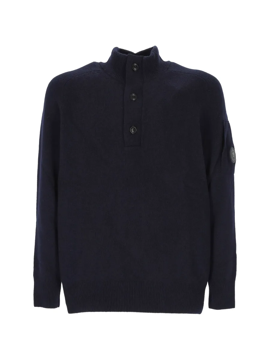 lambswool half button Lens sweater 1