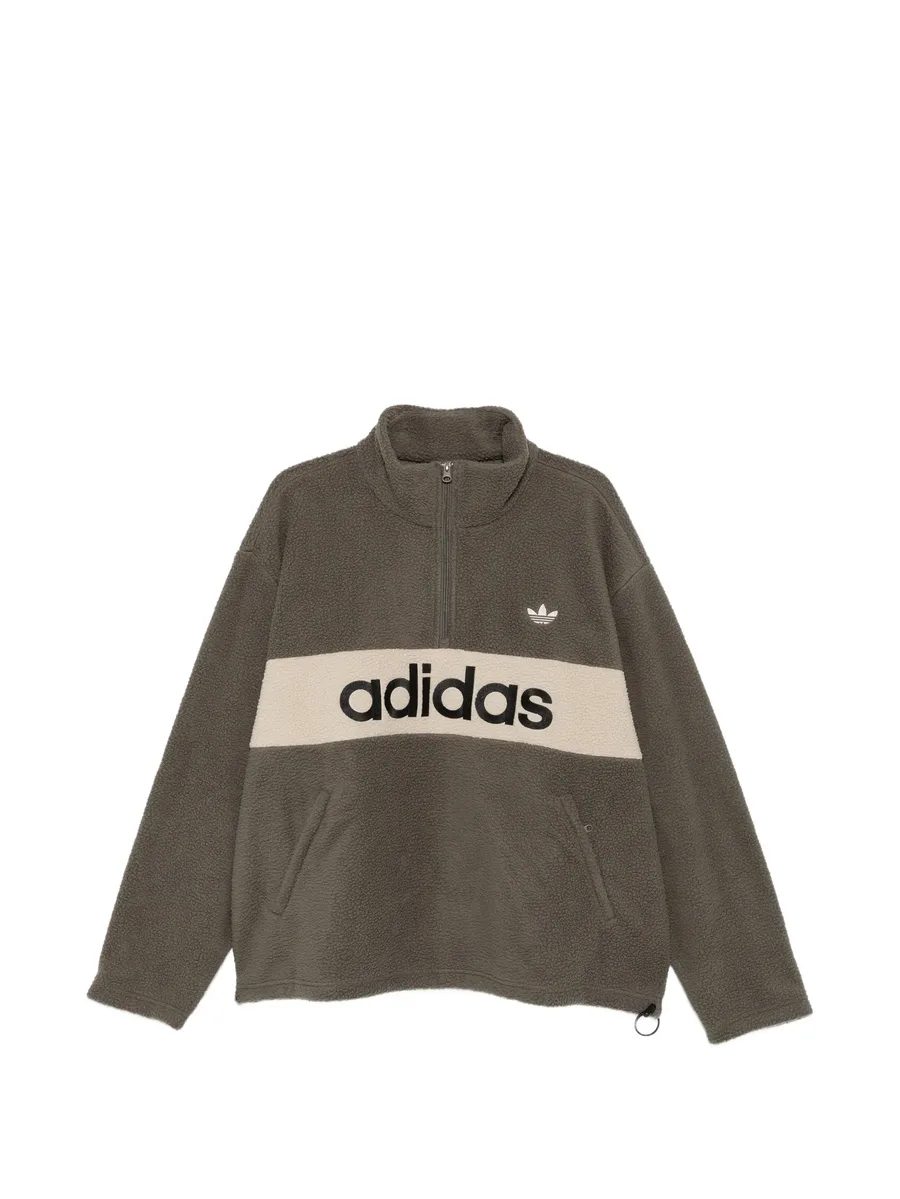 logo-embroidered fleece sweatshirt 1