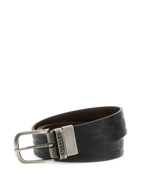 logo-embossed reversible belt