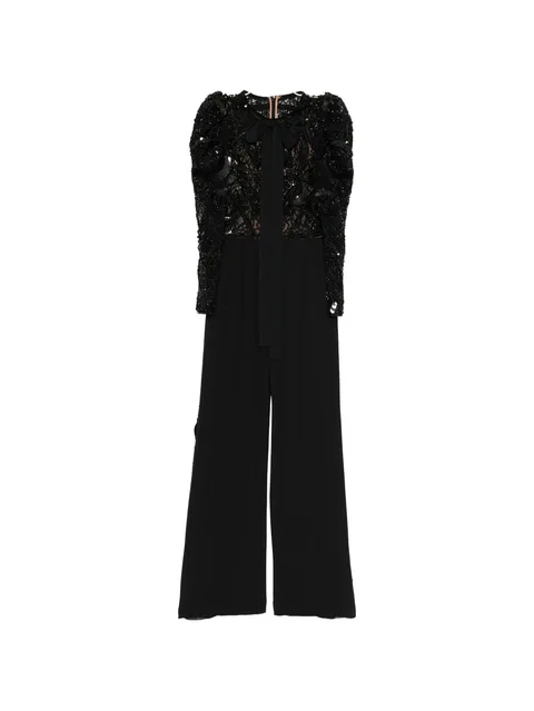 beaded Juliet-sleeve jumpsuit