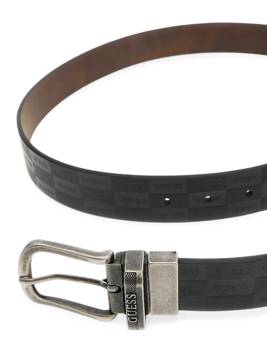 logo-embossed reversible belt 2
