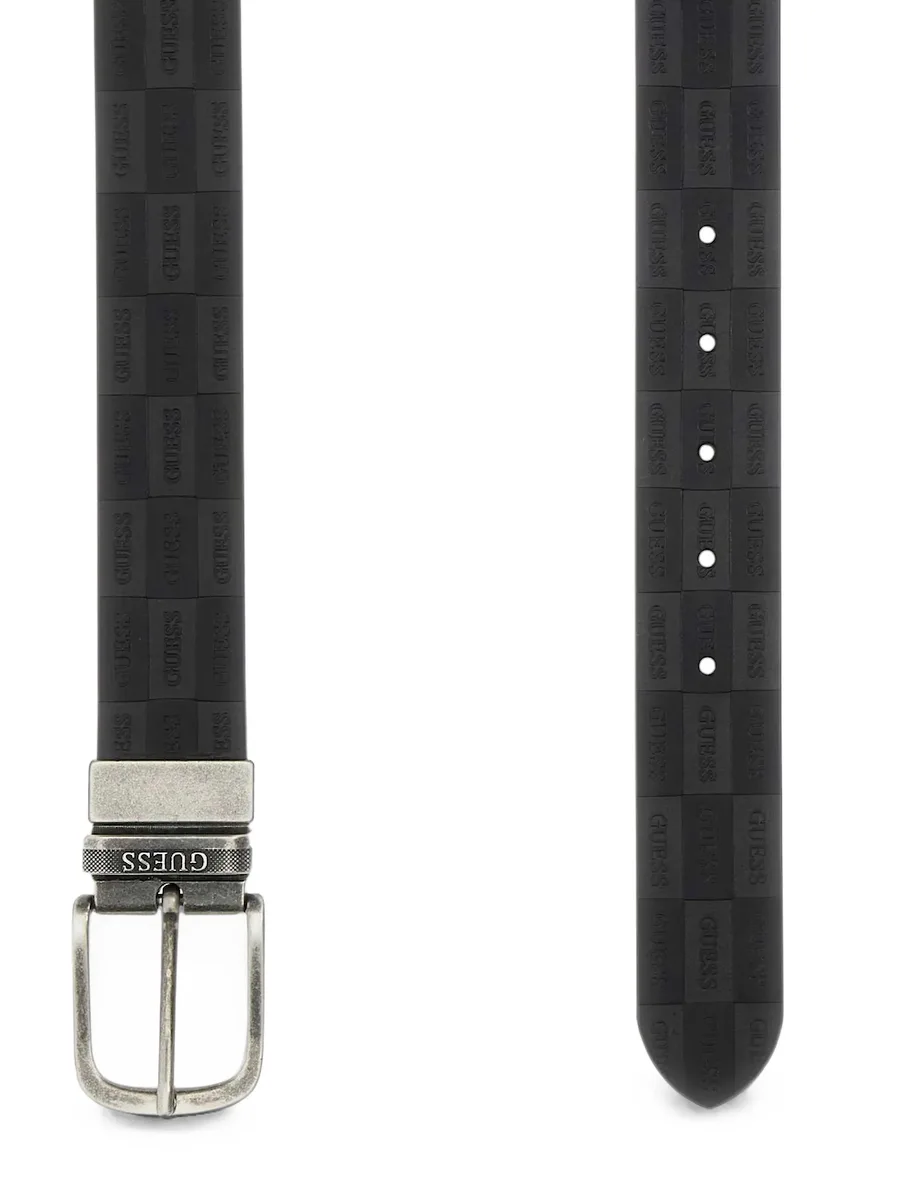 logo-embossed reversible belt 3