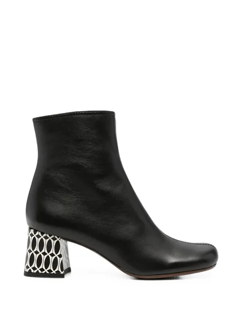 Muki geometric-pattern leather ankle boots