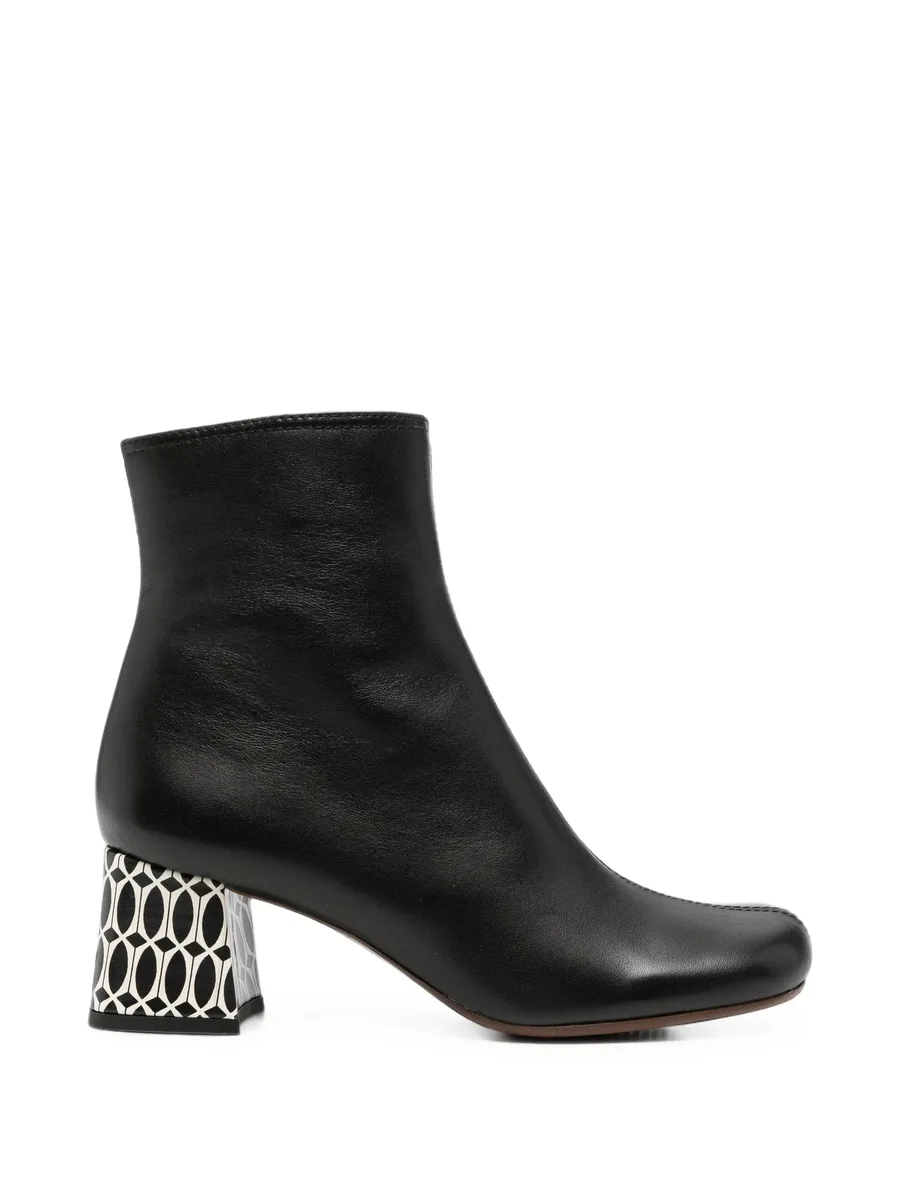 Muki geometric-pattern leather ankle boots 1
