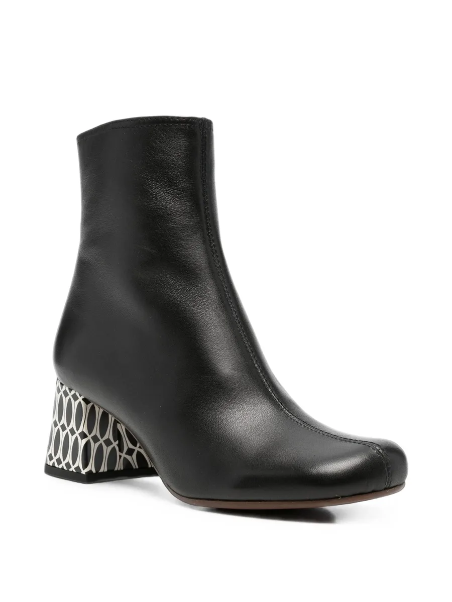 Muki geometric-pattern leather ankle boots 2