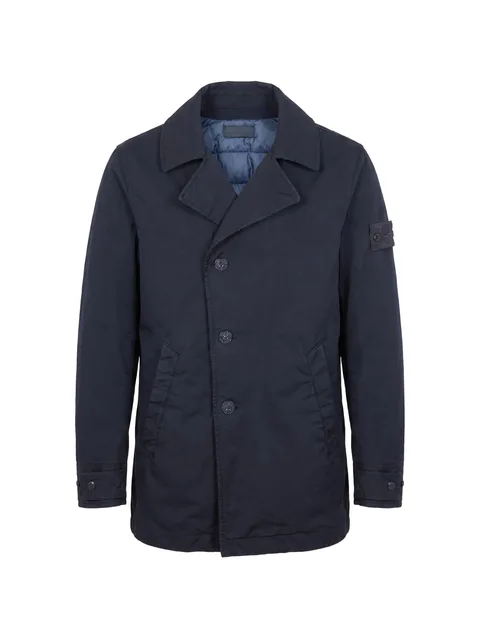 logo-patch button-up coat