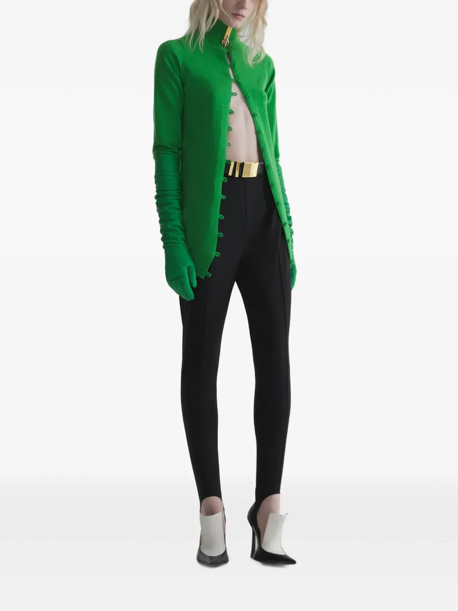 emerald cashmere open cardigan 3