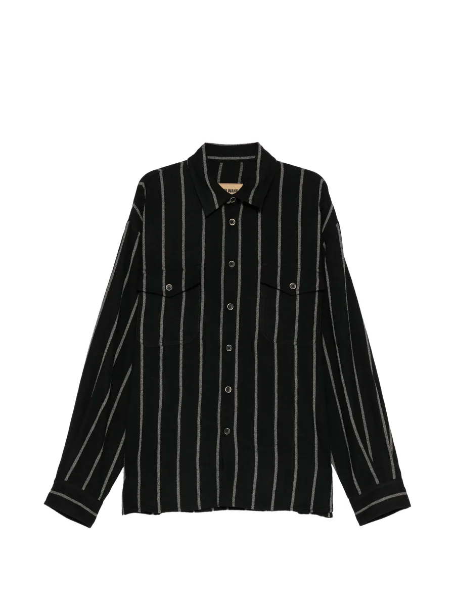 vertical-stripe chest-pocket shirt 1