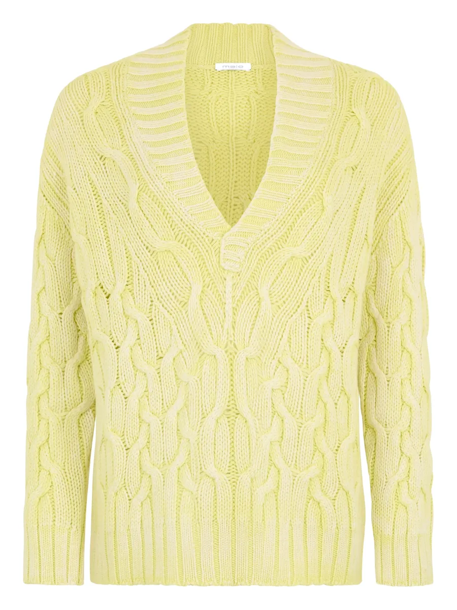 cable-knit V-neck sweater 1