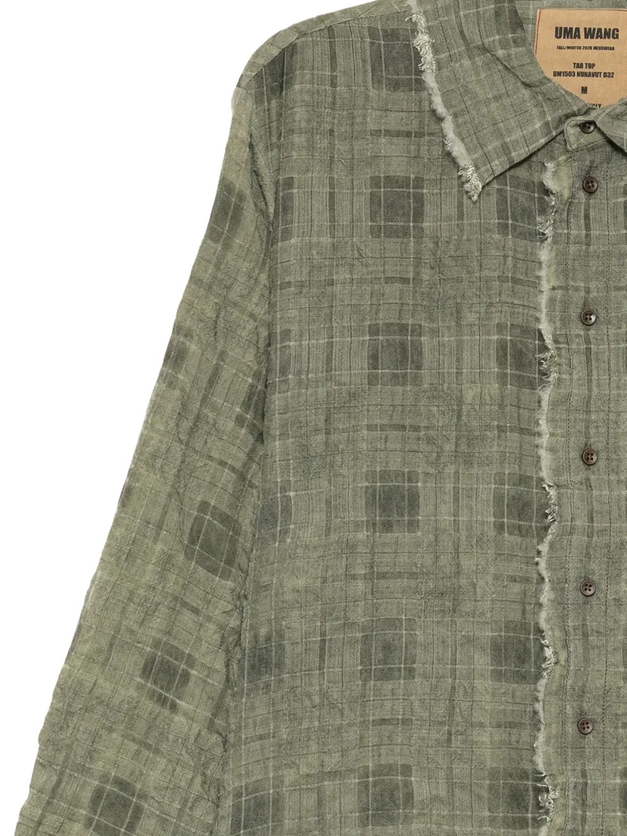check frayed-edge shirt 3