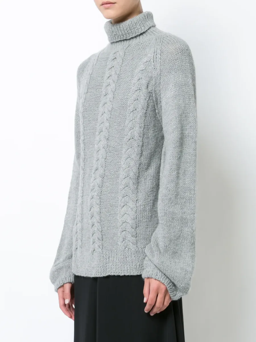 cable-knit turtleneck jumper 5