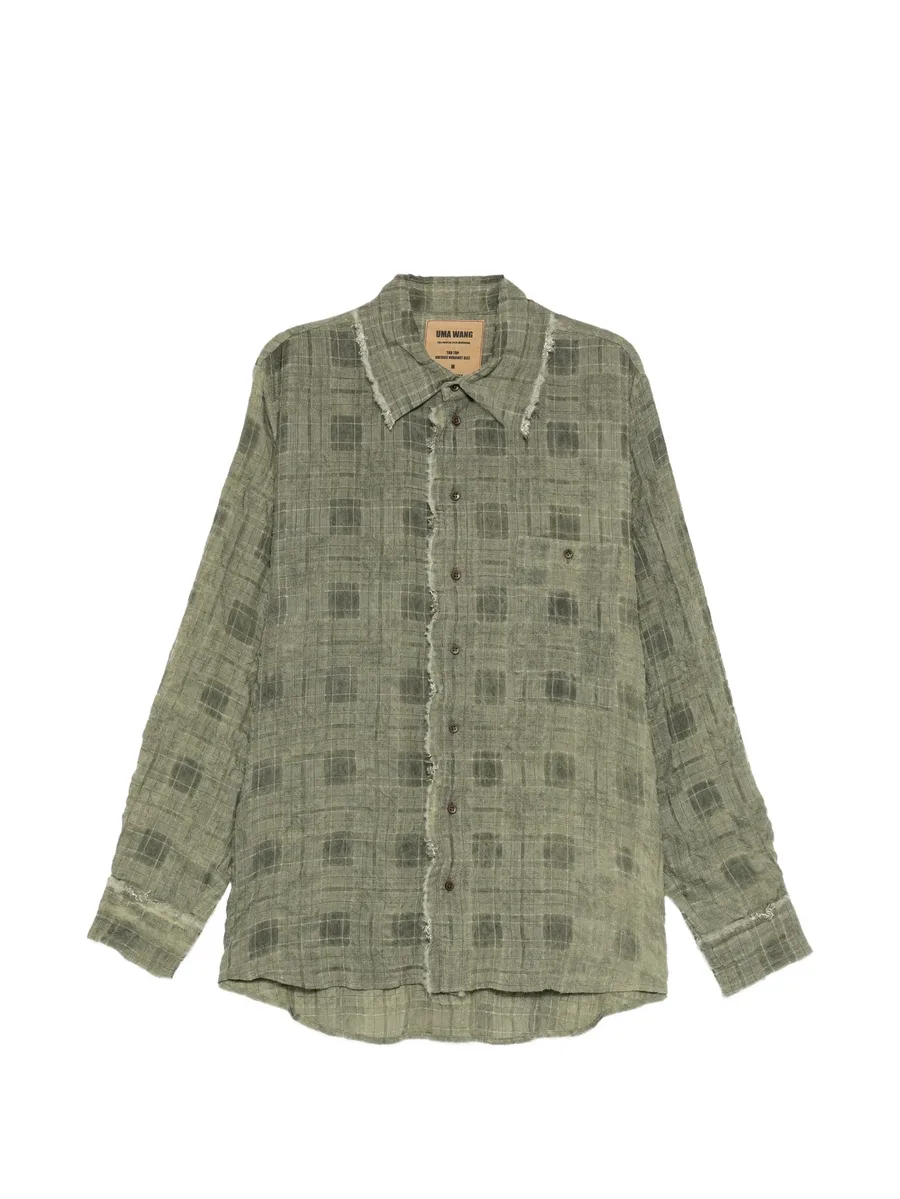 check frayed-edge shirt 1