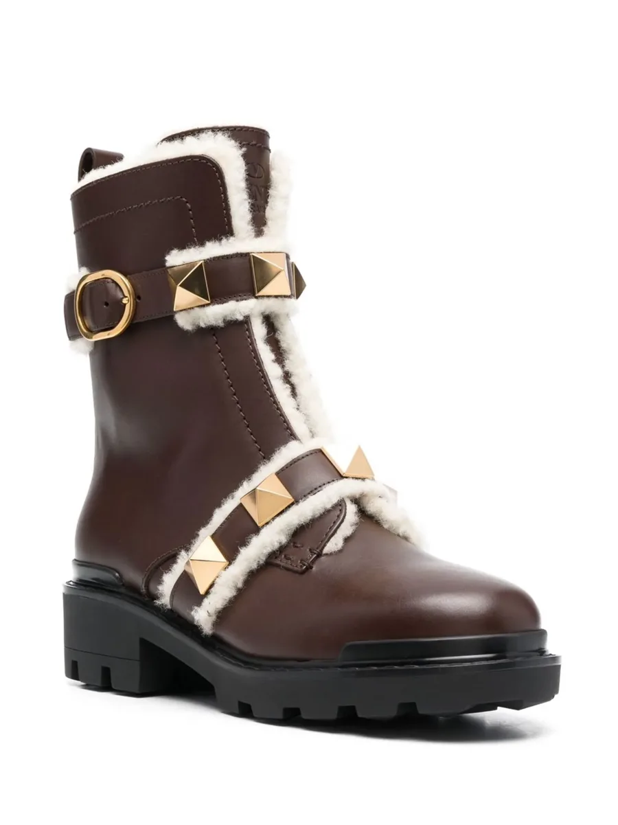 Rockstud-embellished biker boots 4
