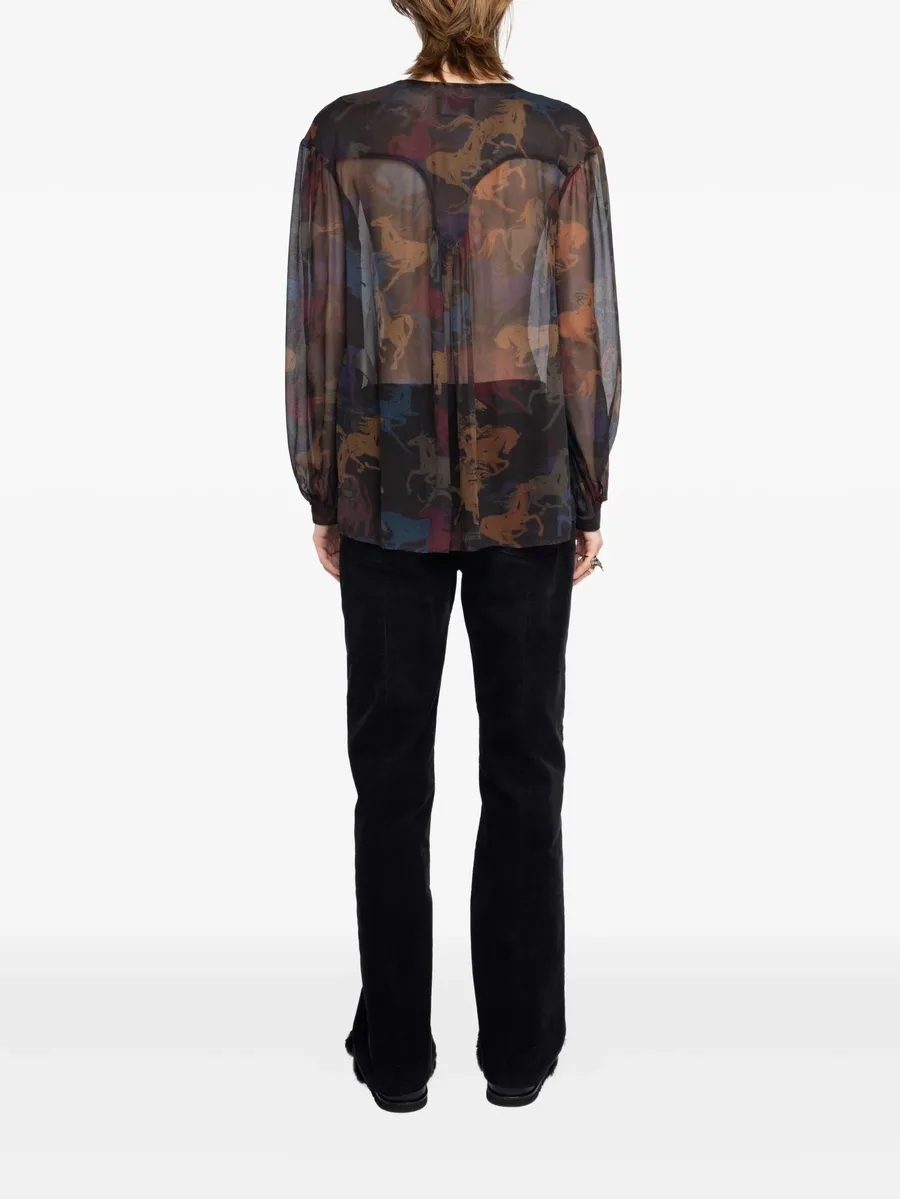 horse-print lace-up top 5