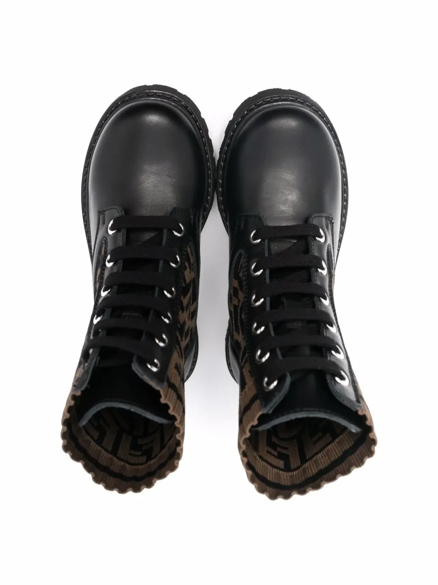 FF motif lace-up boots 5