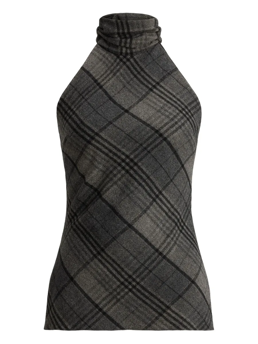 turtleneck check-pattern top 1