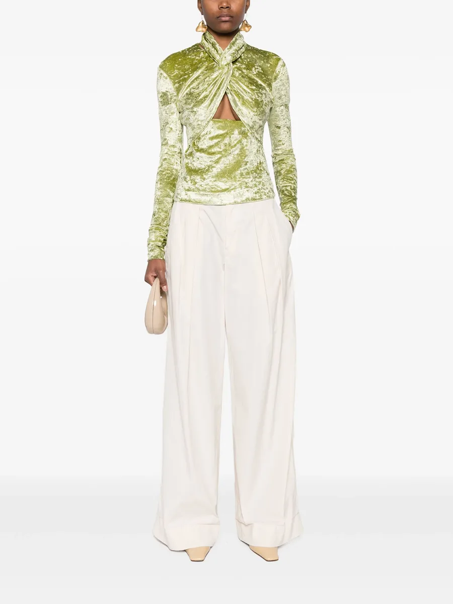 Iride twist-detailing velvet top 3