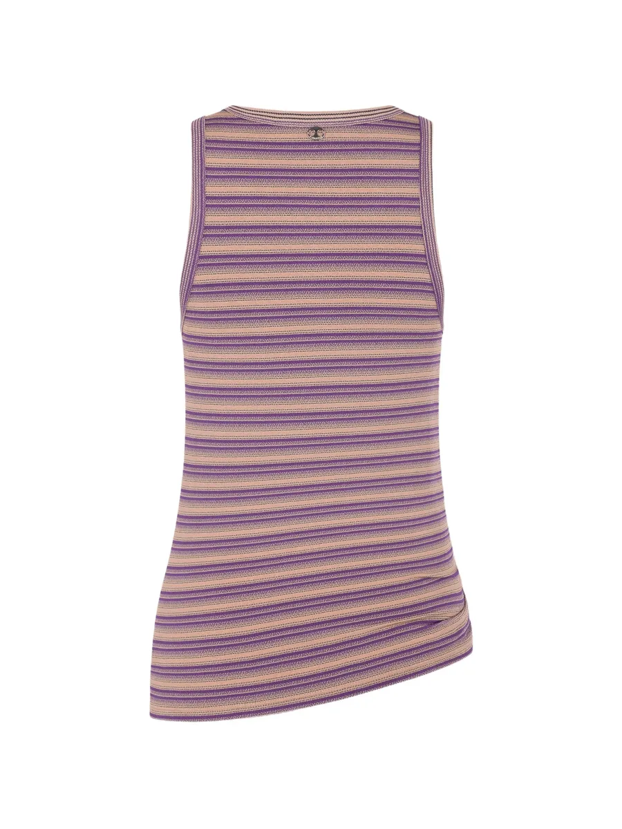 striped piercing-detail tank top 3