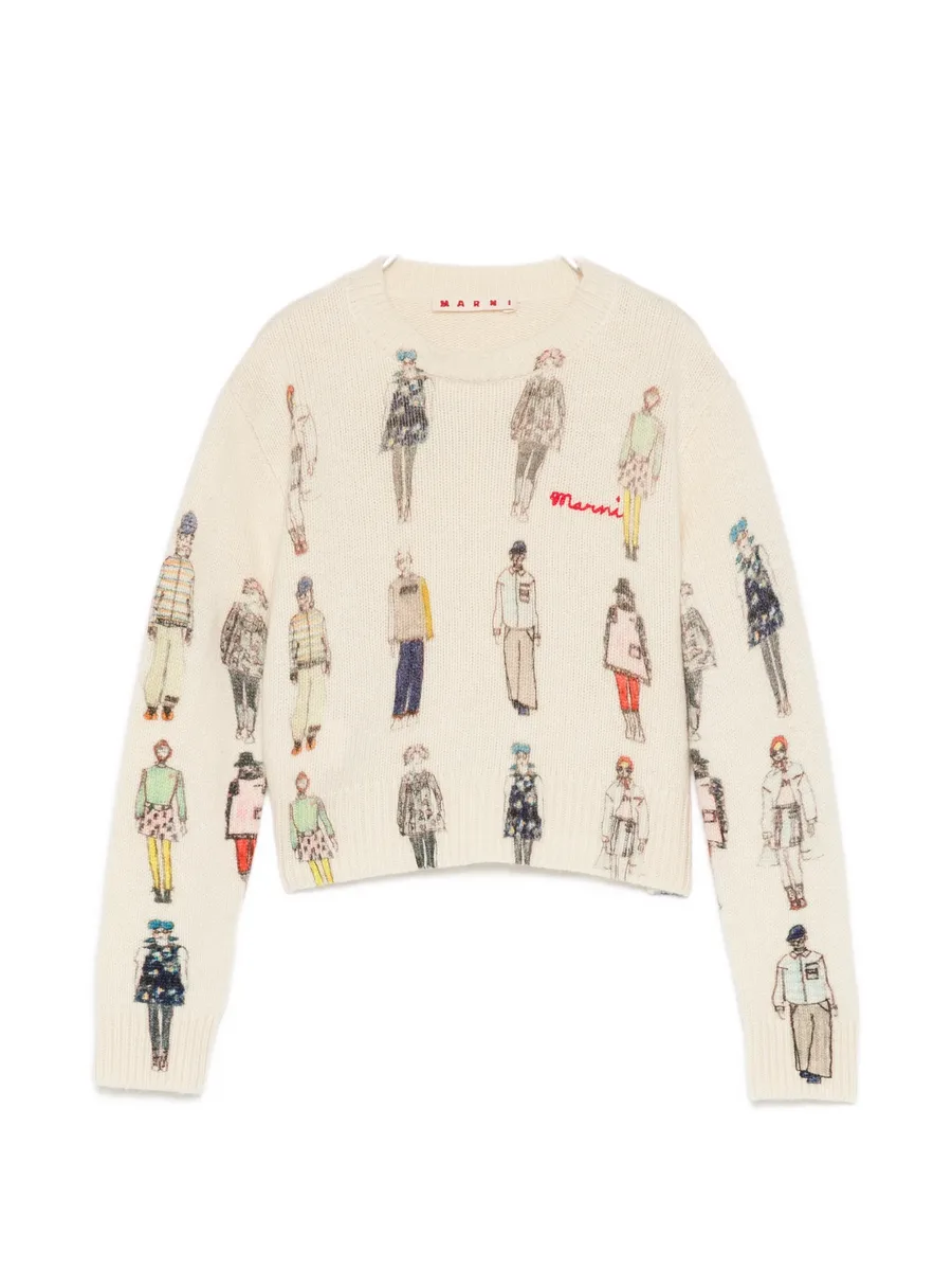 catwalk-print sweater 1