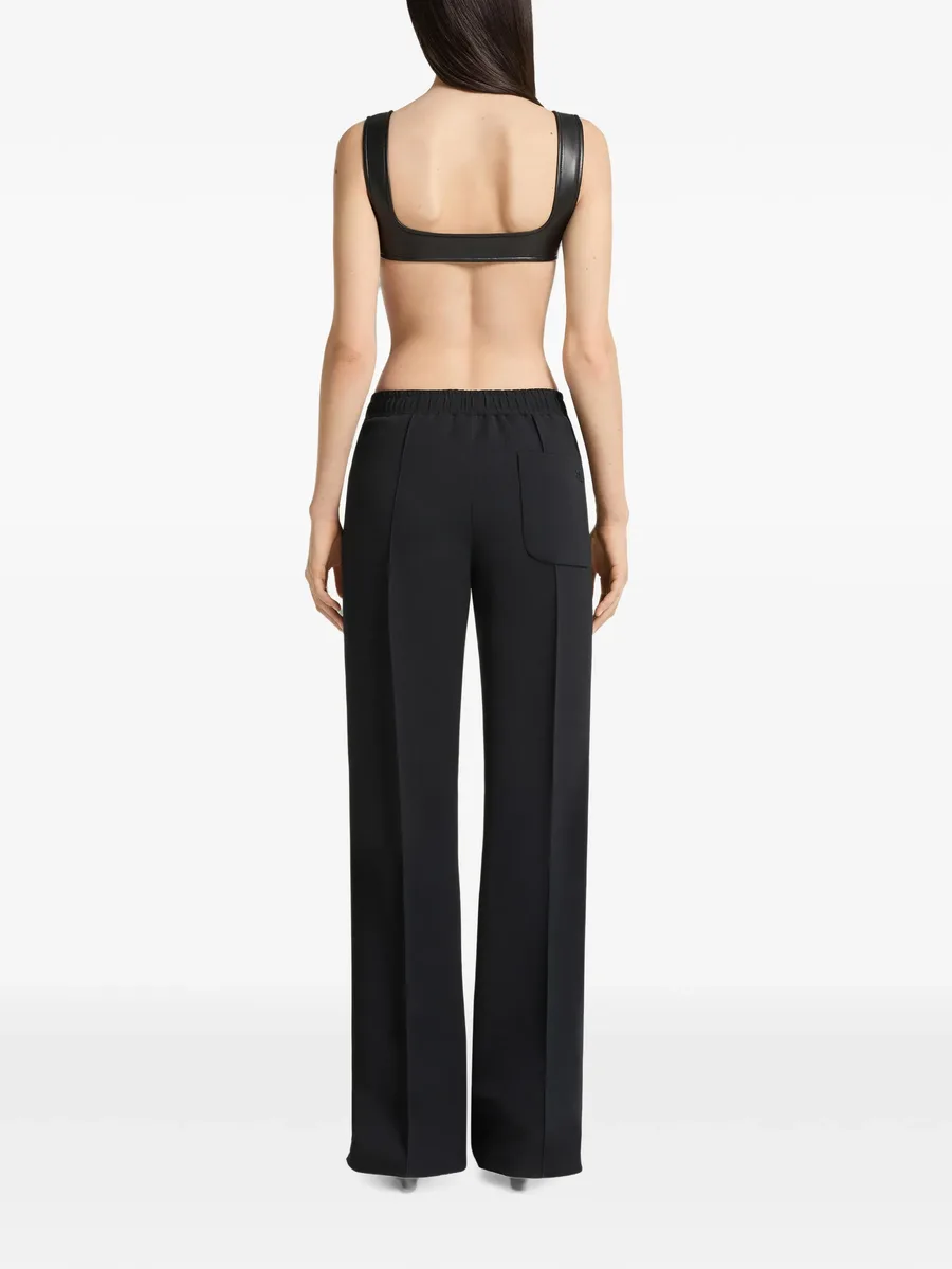 snap-twill pressed-crease trousers 4