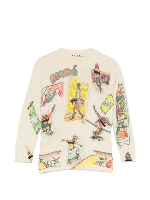 skatedboard-print sweater