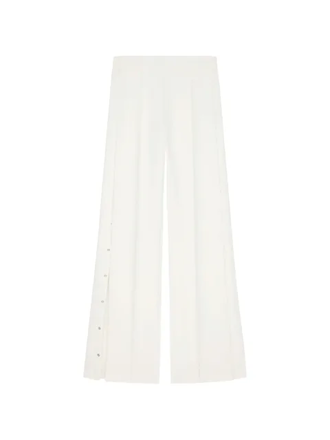 snap-button twill trousers
