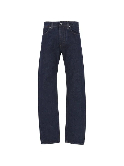 J100005 indigo denim-rinsed regular-straight-fit five-pocket jeans