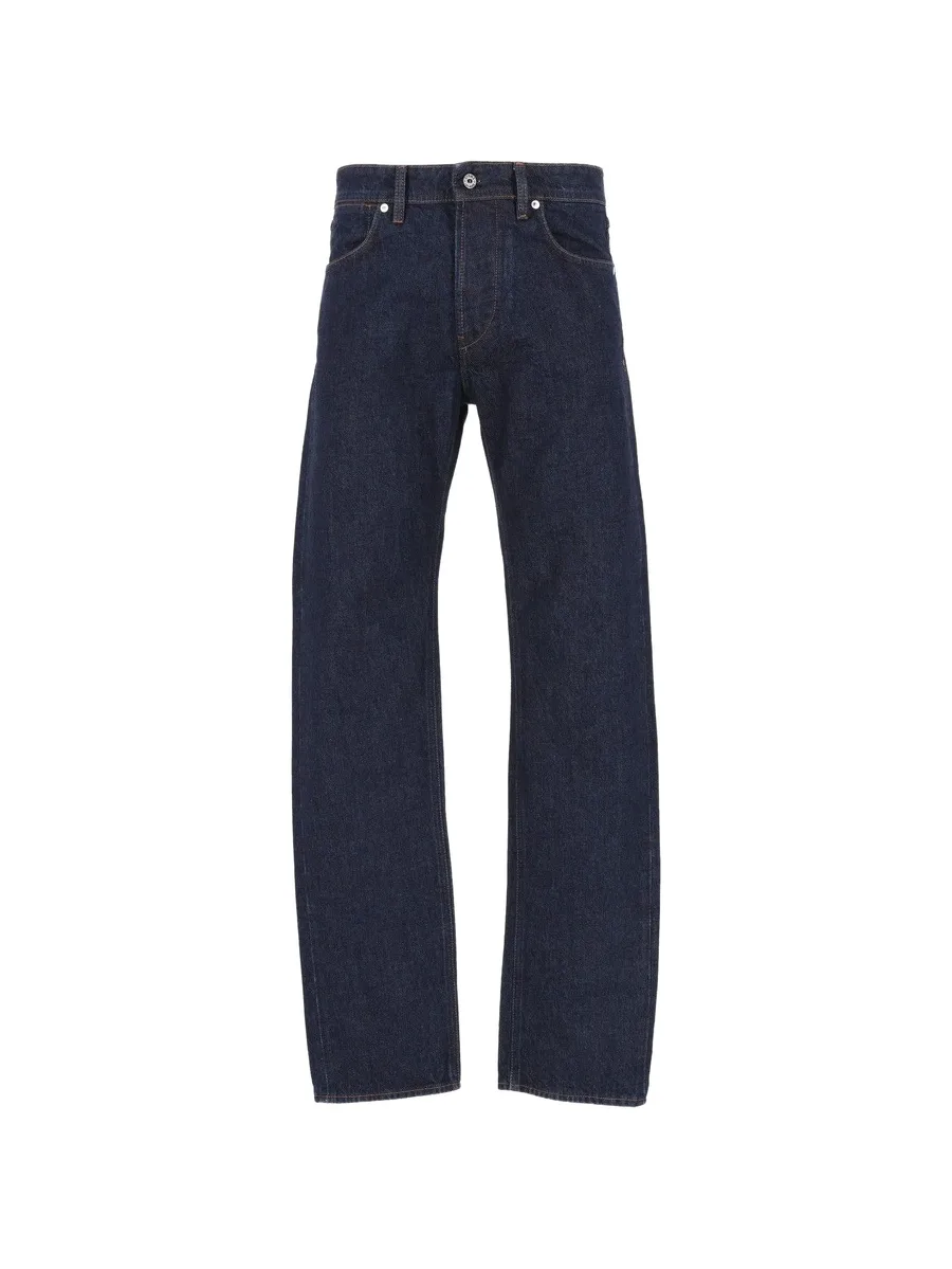 J100005 indigo denim-rinsed regular-straight-fit five-pocket jeans 1