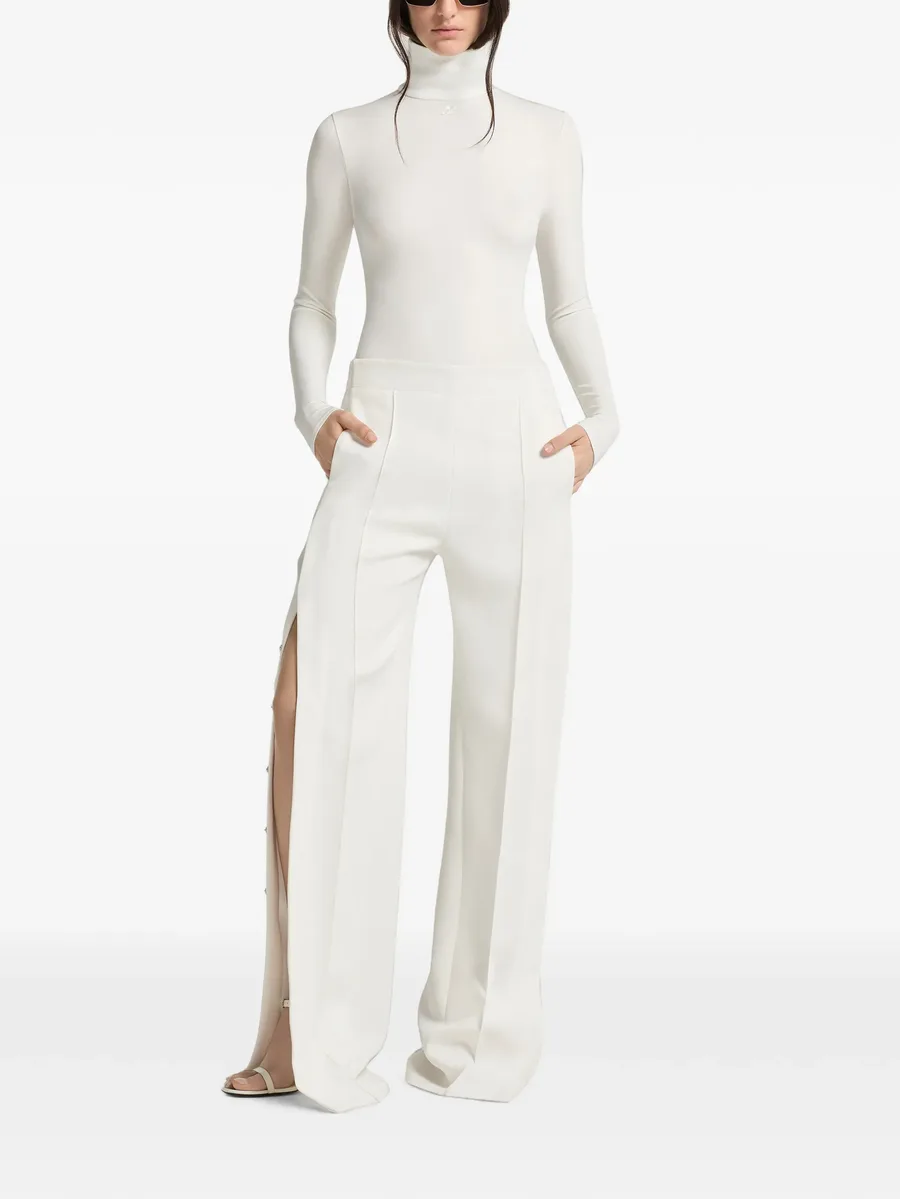 snap-button twill trousers 2