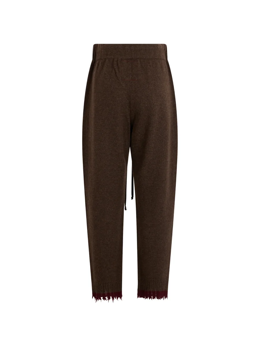 drawstring frayed-edge trousers 2