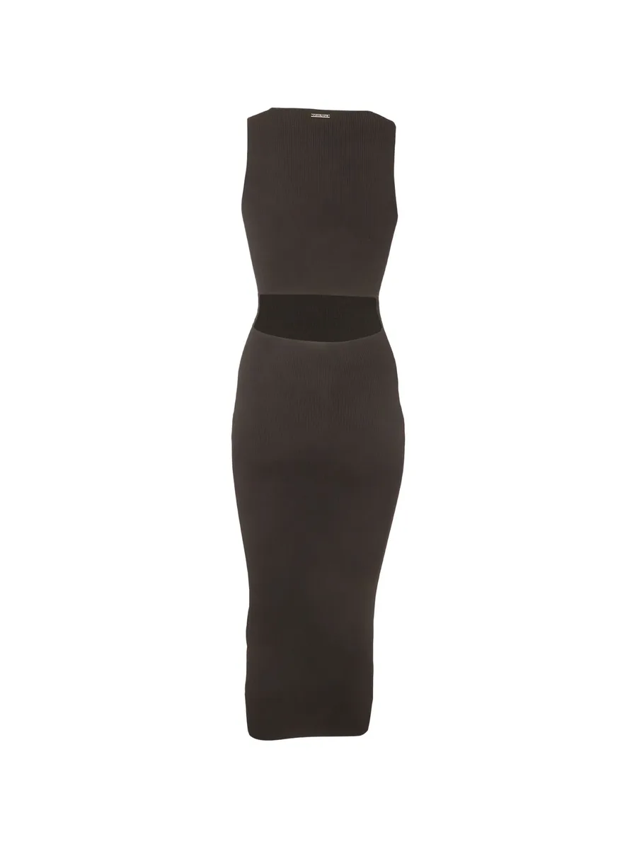 rib-knit cut-out midi dress 1