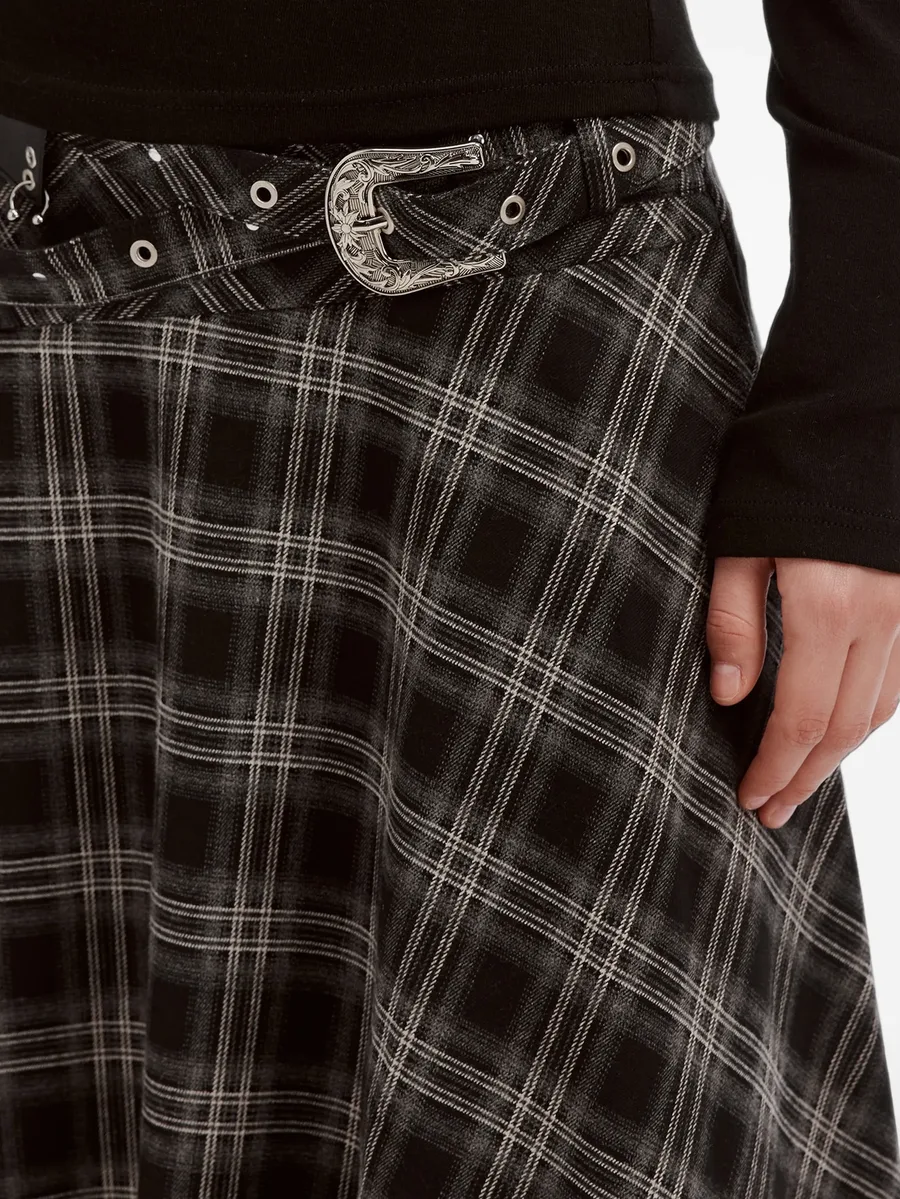 check-pattern asymmetric skirt 5