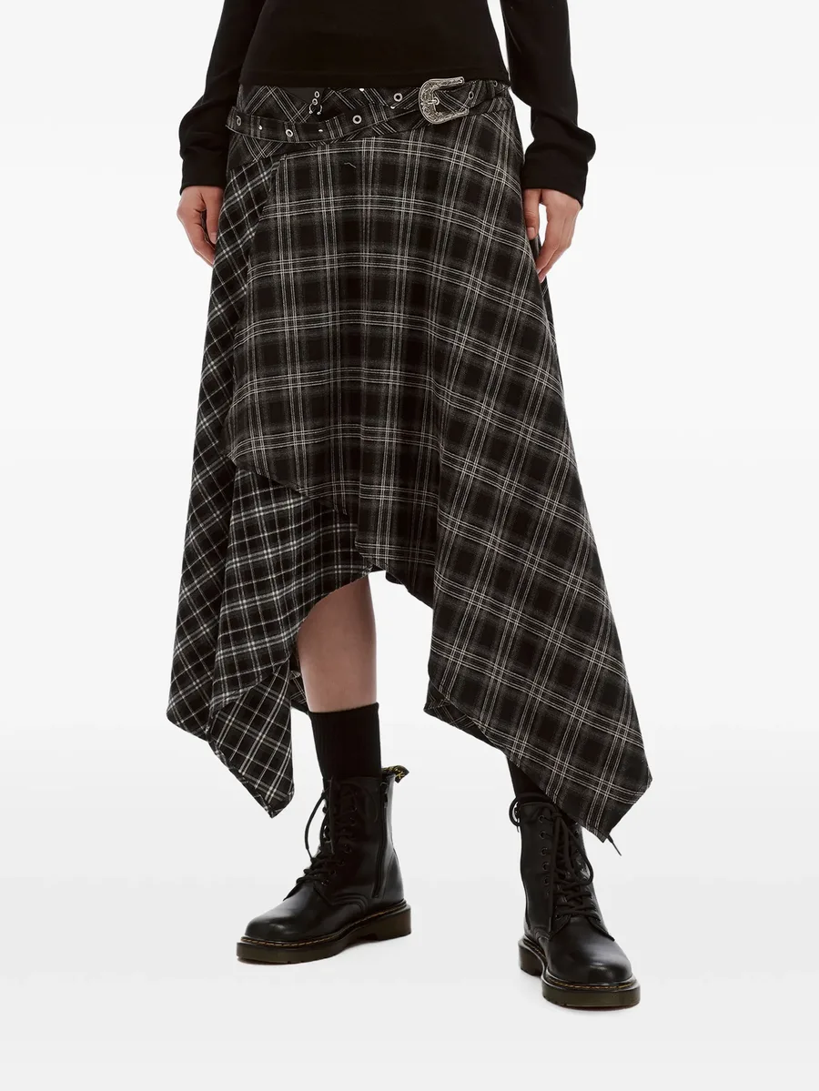 check-pattern asymmetric skirt 3