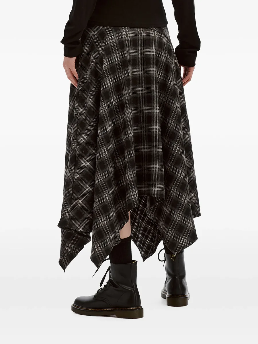 check-pattern asymmetric skirt 4