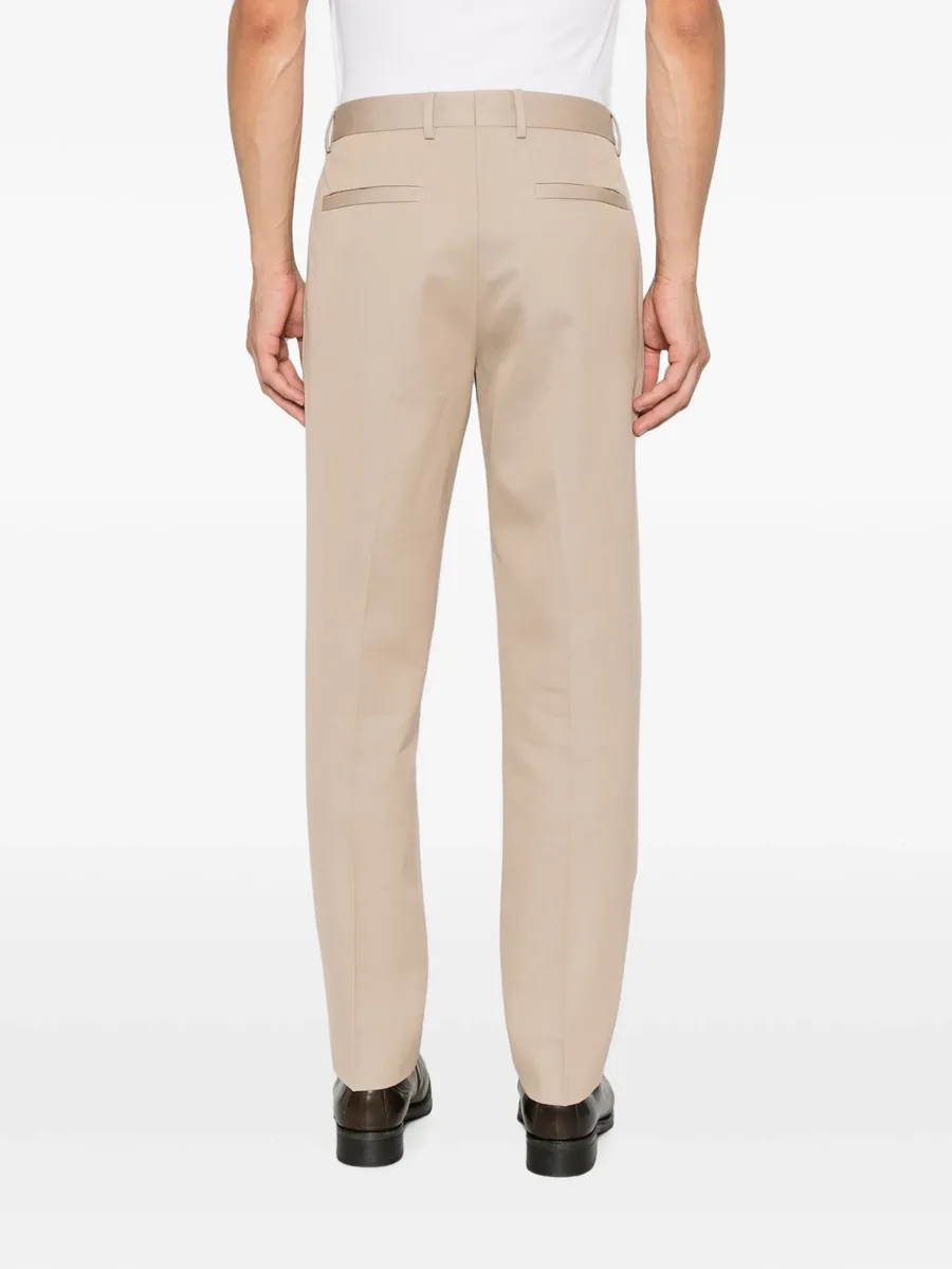 single-pleat cotton-blend trousers 4