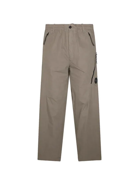 Lens-detail straight-leg trousers